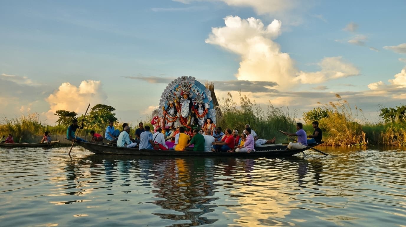 বিসর্জনের পর দেবী কোথায় যান?